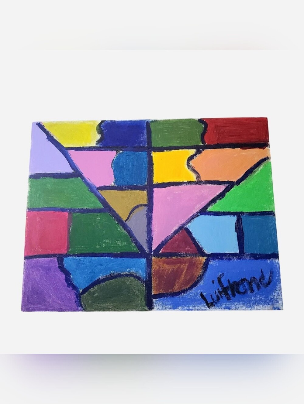 Original Painting Oil On Canvas 11x14" Abstract Wall Art Divided Vision OOAK New